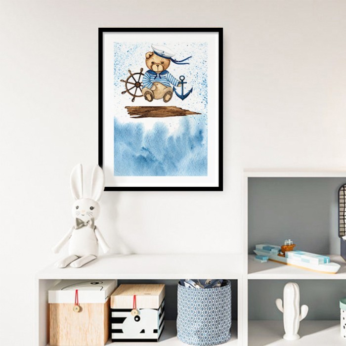 Αφίσα Poster Αρκουδάκι ναύτης για παιδικό δωμάτιο 