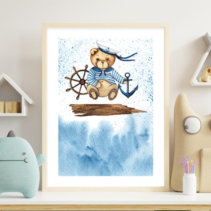 Αφίσα Poster Αρκουδάκι ναύτης με κορνίζα