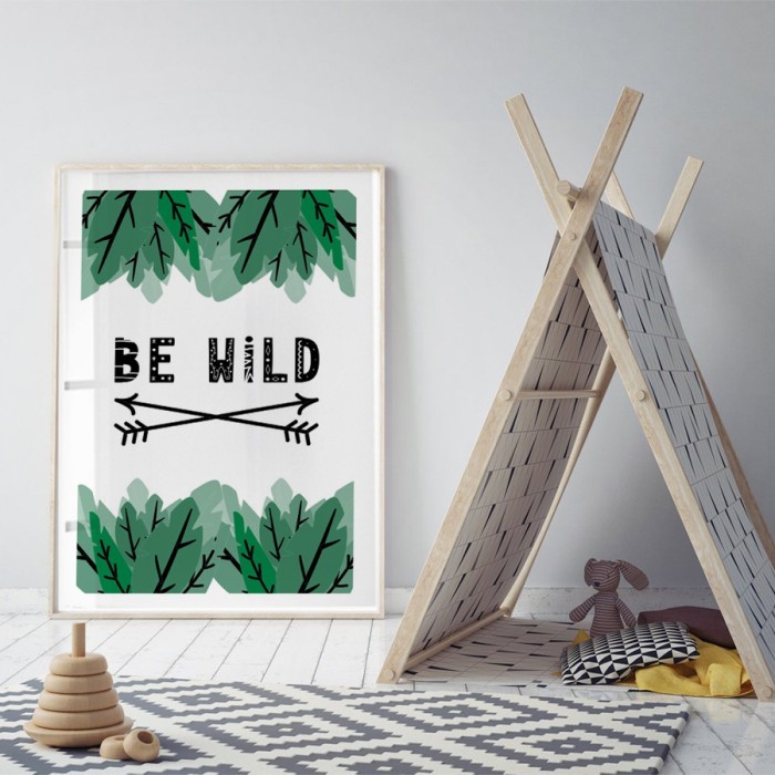 Αφίσα Poster Floral be wild με κορνίζα