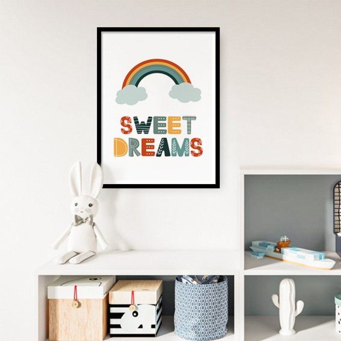 Αφίσα Poster Rainbow sweet dreams για παιδικό δωμάτιο 