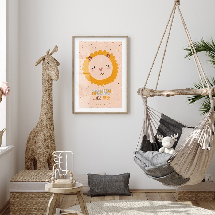 Αφίσα Poster Γλυκό λιονταράκι για παιδικό δωμάτιο 