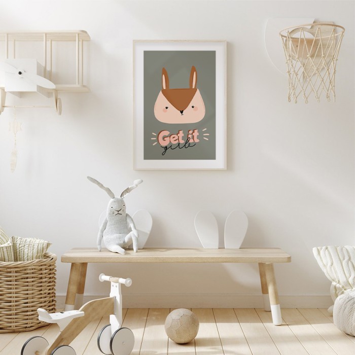 Αφίσα Poster Καφέ γατούλα για παιδικό δωμάτιο 