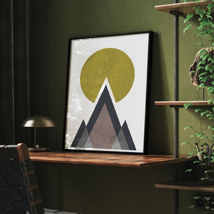Αφίσα δωματίου Ήλιος & βουνά