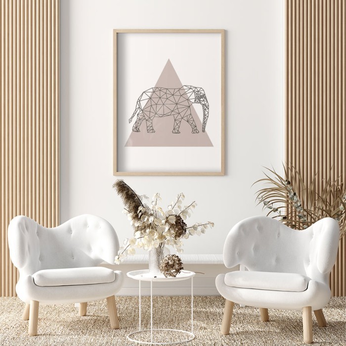 Poster Γεωμετρικός Ελέφαντας για σαλόνι