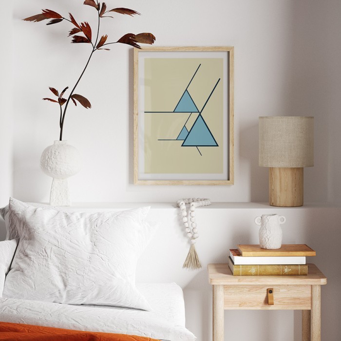 Poster Γαλάζια Τρίγωνα για κρεβατοκάμαρα