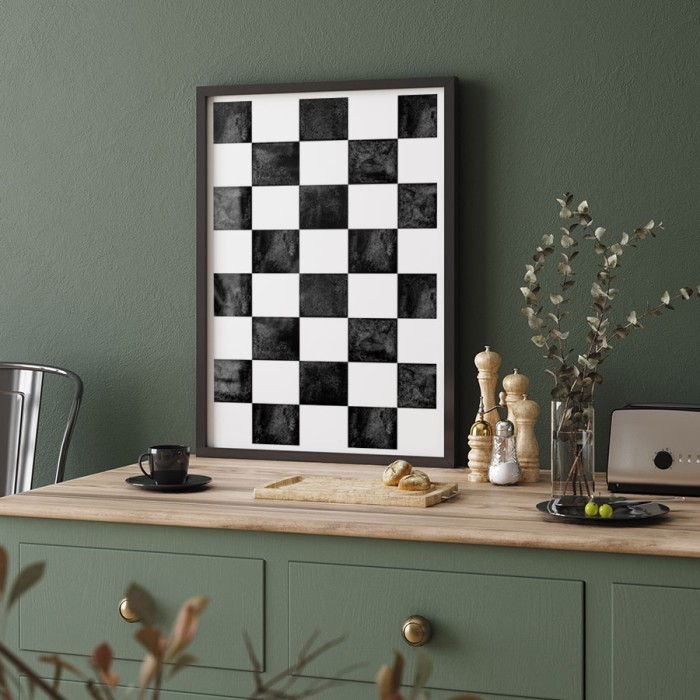 Αφίσα-Poster Σκακιέρα με κορνίζα  