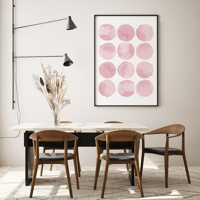Αφίσα δωματίου Ασύμμετροι Ροζ Κύκλοι