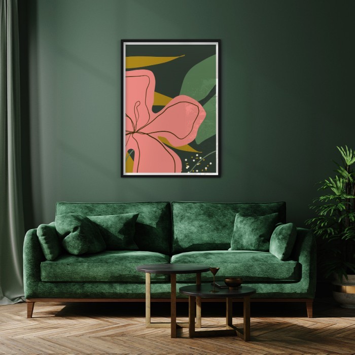 Poster Pink flower για σαλόνι 