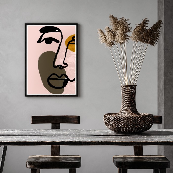 Αφίσα δωματίου Abstract pink face