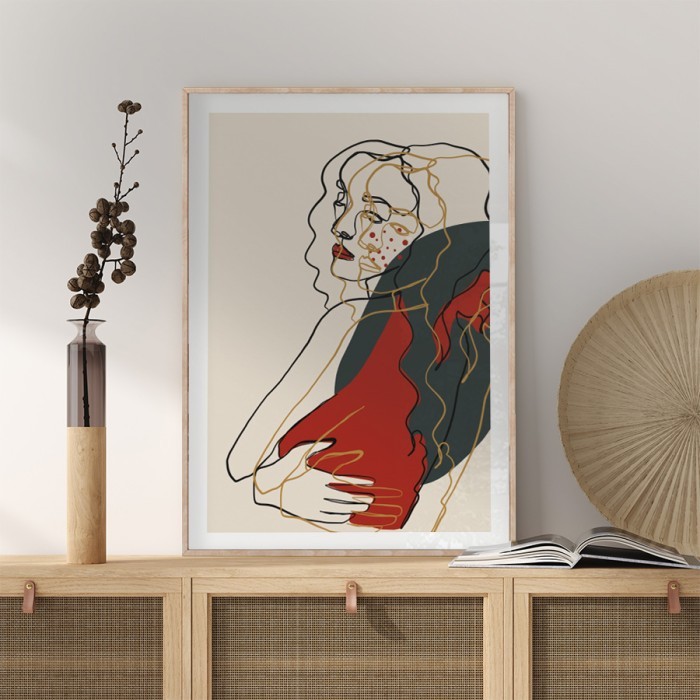 Αφίσα δωματίου Γυναίκα με κόκκινο κραγιόν