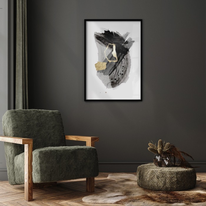 Αφίσα Poster Gold black abstract για σαλόνι