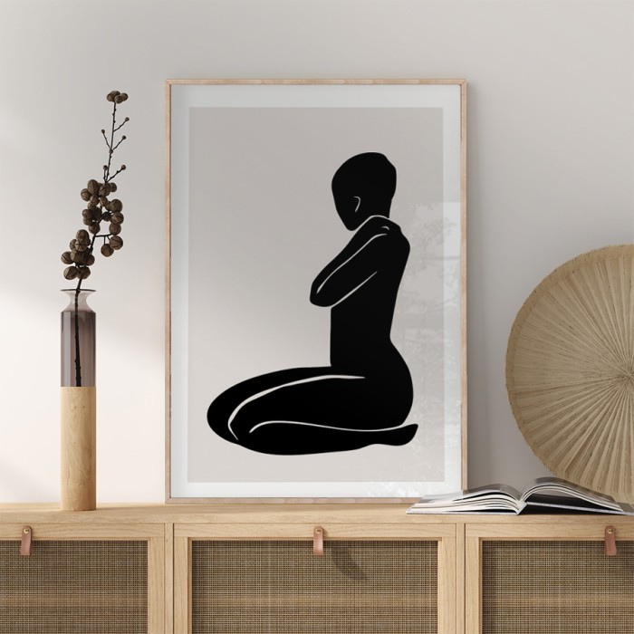 Αφίσα Poster Φιγούρα γυναίκας με κορνίζα