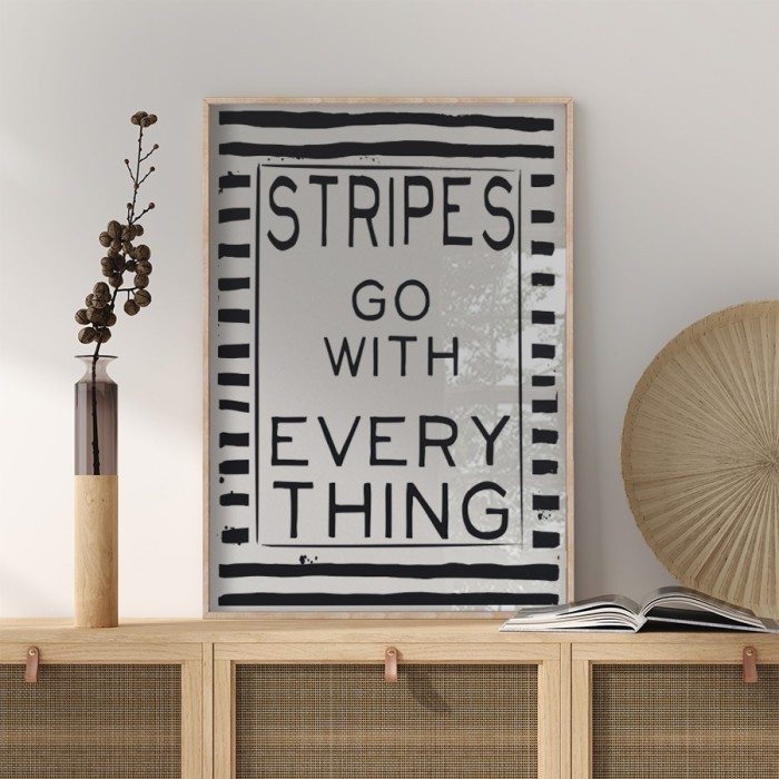 Αφίσα Poster Stripes με κορνίζα