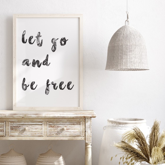 Αφίσα Poster Let go and be free με κορνίζα