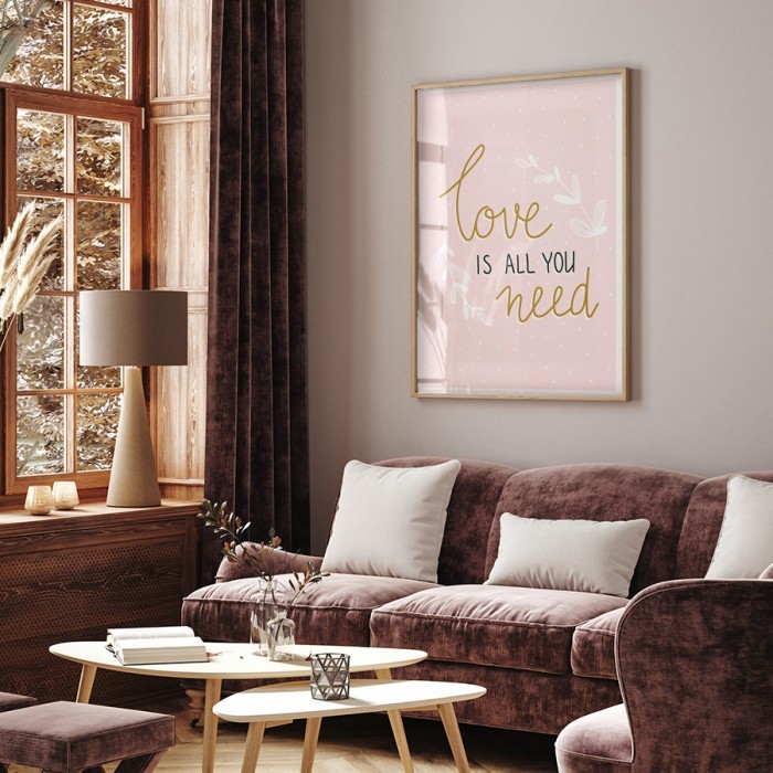 Αφίσα Poster Χρειάζεσαι μόνο αγάπη για σαλόνι