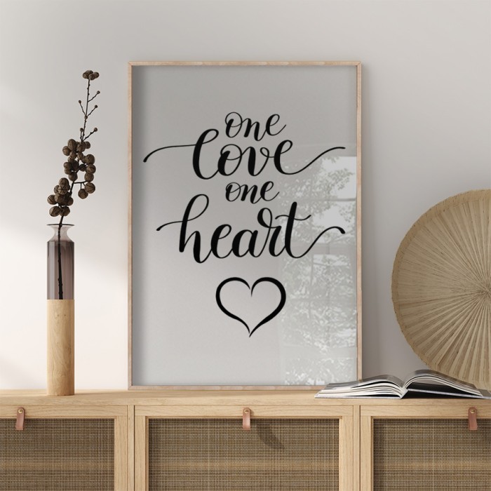 Αφίσα Poster One Love One Heart με κορνίζα