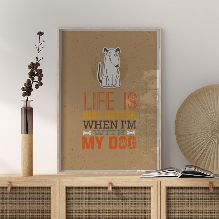 Αφίσα Poster My dog με κορνίζα