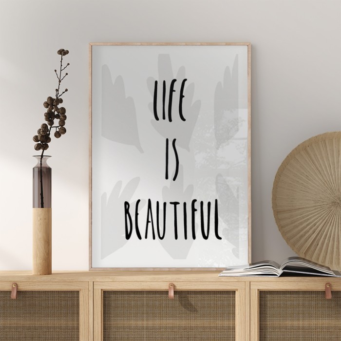 Αφίσα Poster Life is beautiful με κορνίζα