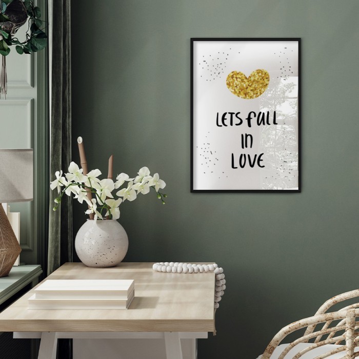 Αφίσα Poster Lets fall in love με κορνίζα