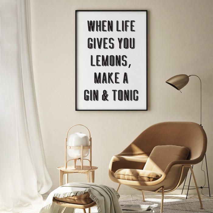 Αφίσα Poster Gin-Tonic με κορνίζα
