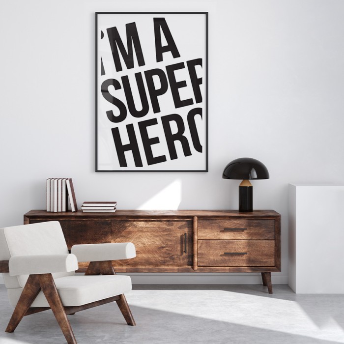 Αφίσα Poster Superhero με κορνίζα