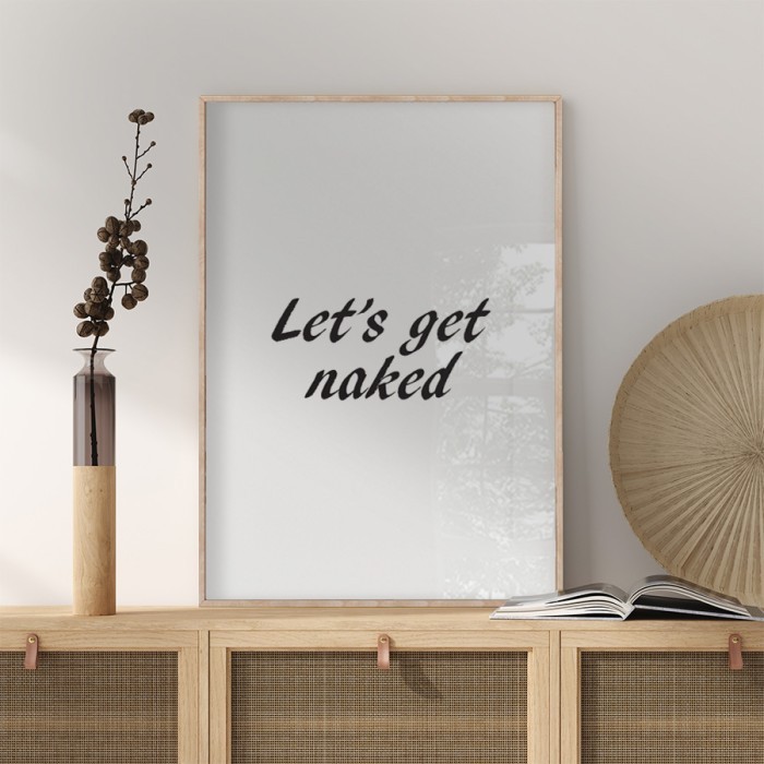Αφίσα Poster Let's get naked με κορνίζα