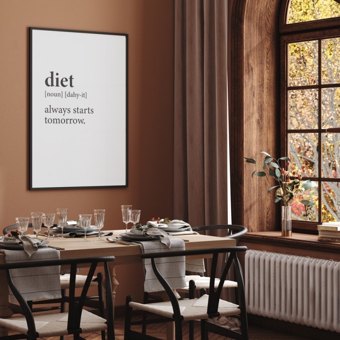 Αφίσα Poster Diet για σαλόνι