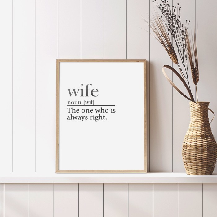 Αφίσα Poster Wife με κορνίζα