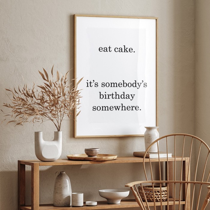 Αφίσα Poster Eat cake με κορνίζα