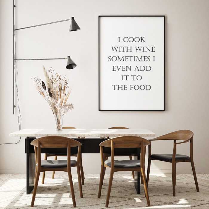 Αφίσα Poster I cook with wine για σαλόνι