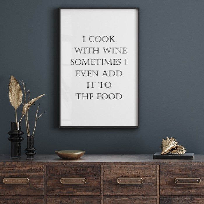 Αφίσα Poster I cook with wine με κορνίζα