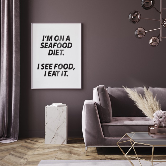 Αφίσα Poster Seafood diet για σαλόνι