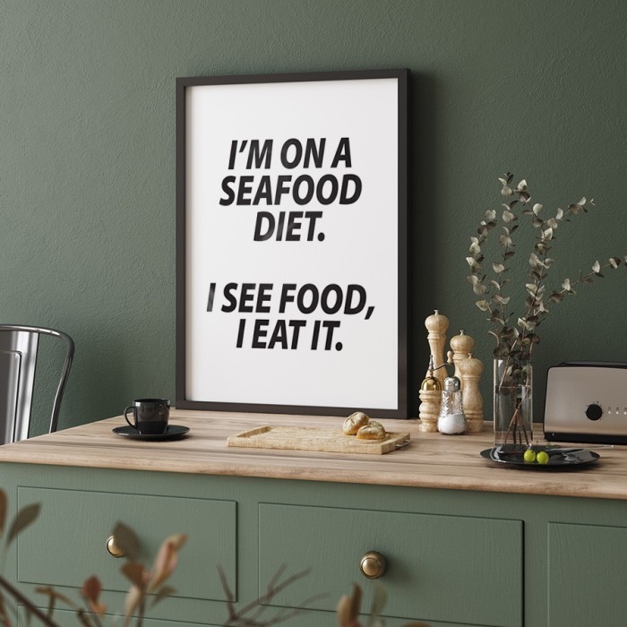 Αφίσα Poster Seafood diet με κορνίζα