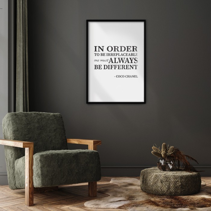 Αφίσα Poster Coco Chanel: Be Different για σαλόνι