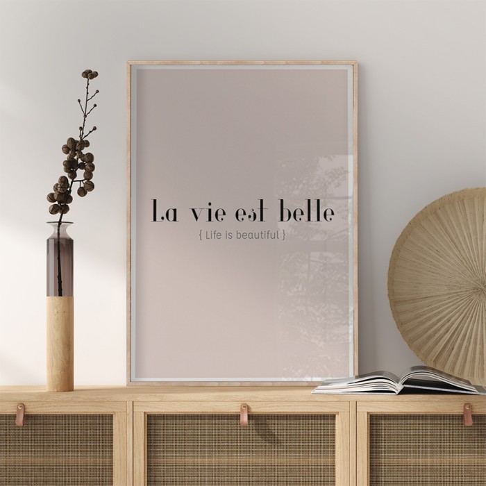 Αφίσα Poster La vie est belle με κορνίζα