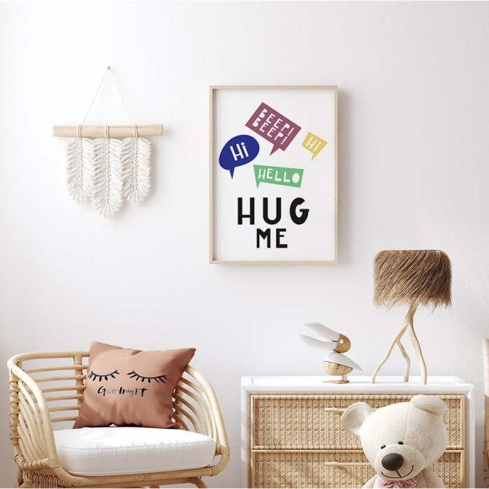 Αφίσα Poster Hug me για παιδικό δωμάτιο 