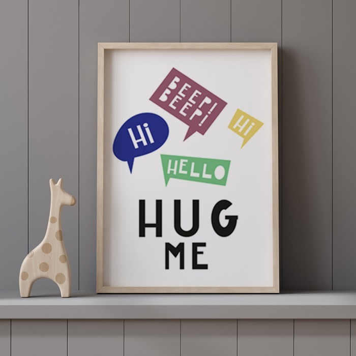 Αφίσα Poster Hug me με κορνίζα