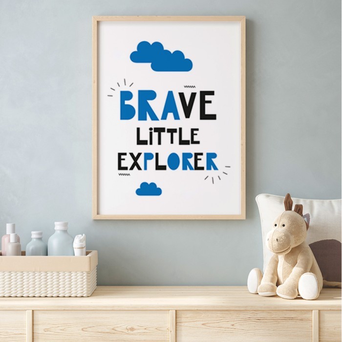 Αφίσα Poster Brave little explorer με κορνίζα