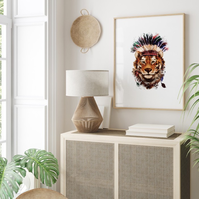 Αφίσα - Poster Λιοντάρι Ινδιάνος με κορνίζα
