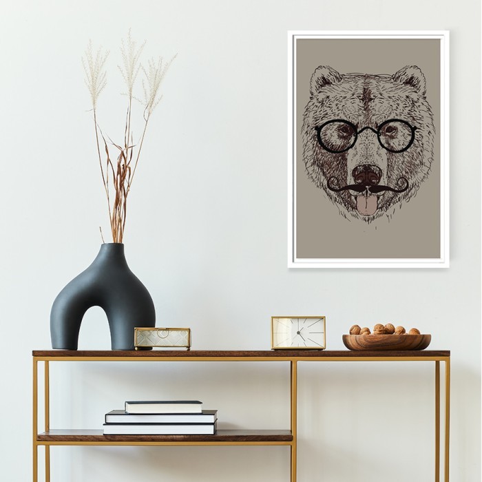 Αφίσα - Poster Αρκούδα Σοφιστικέ με κορνίζα