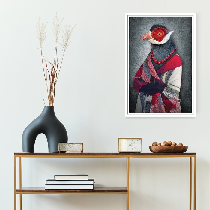 Αφίσα - Poster Γυναίκα πουλί  με κορνίζα