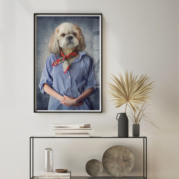 Poster Άνθρωπος σκύλος για σαλόνι