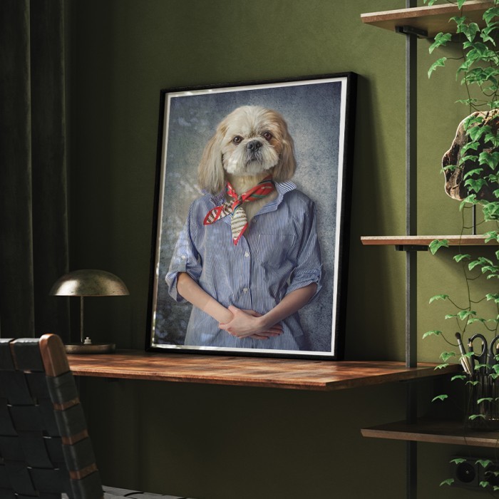 Αφίσα - Poster Άνθρωπος σκύλος με κορνίζα
