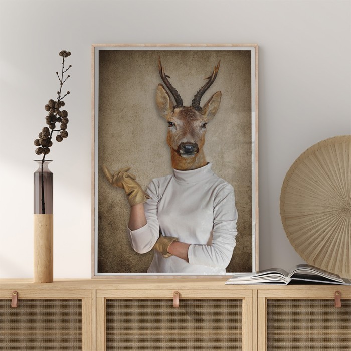 Αφίσα - Poster Άνθρωπος ελάφι με κορνίζα 