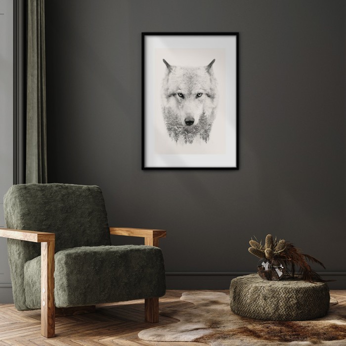 Poster Λευκός λύκος για σαλόνι