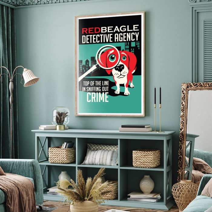 Αφίσα Poster Detective dog για σαλόνι