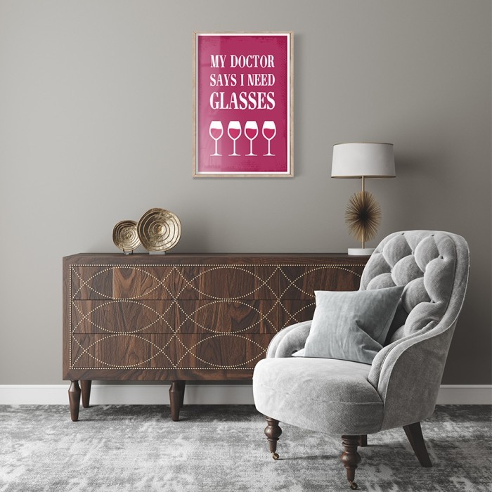 Αφίσα Poster Glasses of wine για σαλόνι