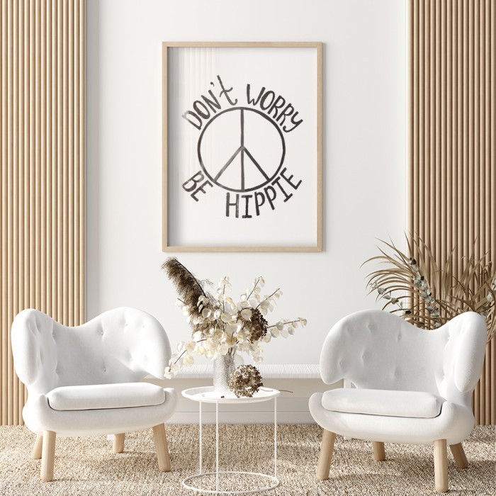 Αφίσα Poster Be hippie για σαλόνι