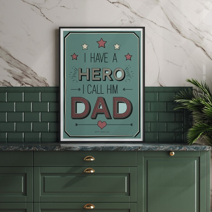 Αφίσα Poster Dad hero με κορνίζα