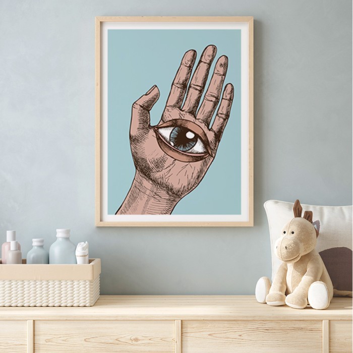 Αφίσα Poster Το μάτι της παλάμης με κορνίζα